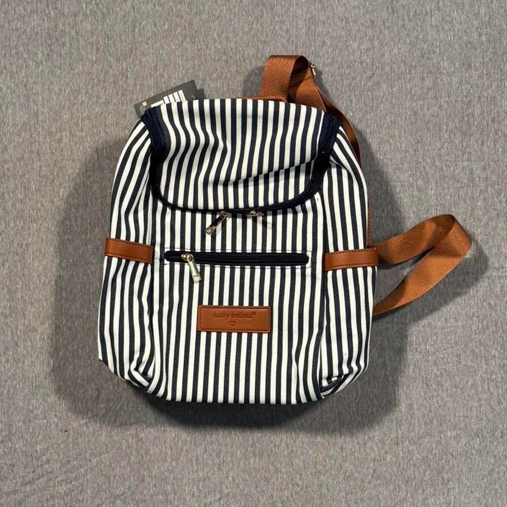 New with tag kathy ireland striped navy and white backpack